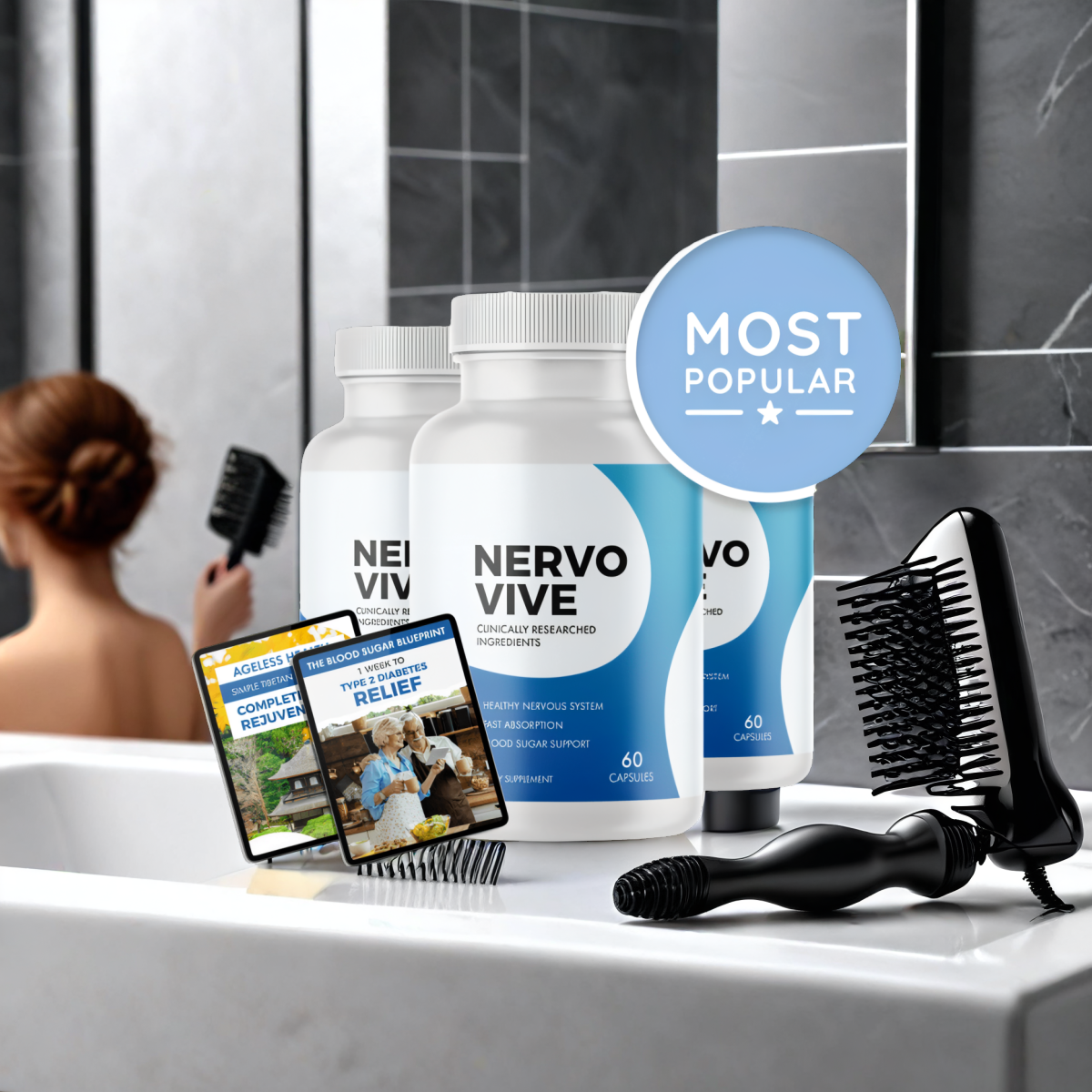 Nervovive - 3 Bottles + 2  Ebooks